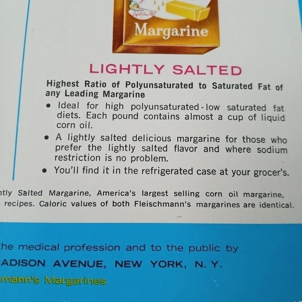 Vintage Pamphlet 1962 Booklet Fleischmann's Low-Sodium Diet Rare Item